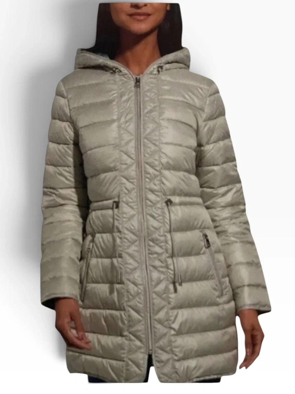 Kenneth Cole Quilted Anorak Jacket NWOT | Small Gray Hooded Lightweight Coat
